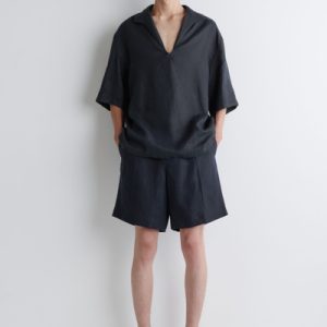 ELASTICATED LINEN SHORTS