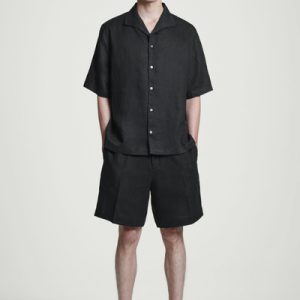 ELASTICATED LINEN SHORTS
