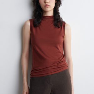 DRAPED TURTLENECK TANK TOP