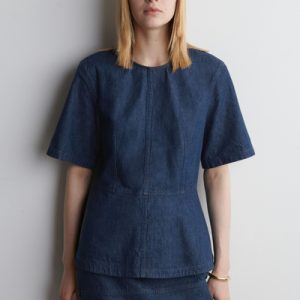 DENIM PEPLUM TOP