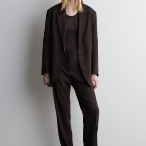 TAILORED LINEN STRAIGHT-LEG PANTS