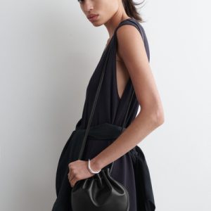 GATHERED POUCH BAG - LEATHER