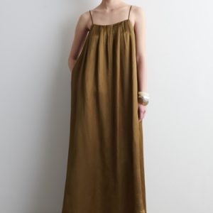 PLEATED FLUID MAXI DRESS