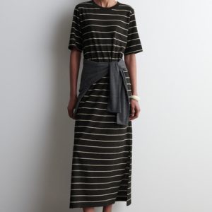 COTTON-LINEN MAXI T-SHIRT DRESS