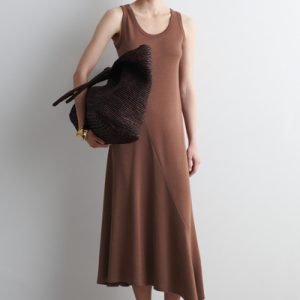 ASYMMETRIC JERSEY MIDI DRESS