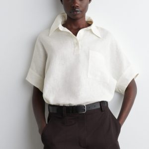 LINEN HALF-PLACKET SHIRT
