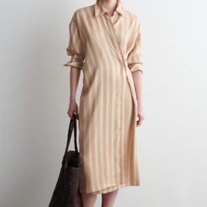 WRAP MIDI SHIRT DRESS