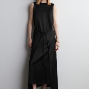 WRAP-FRONT SILK MAXI DRESS