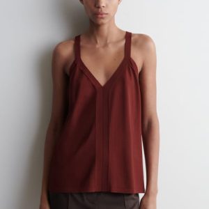 KNITTED V-NECK TANK TOP