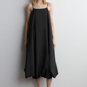 BUBBLE-HEM MIDI DRESS