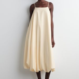 BUBBLE-HEM MIDI DRESS
