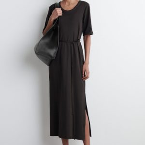 BELTED MIDI SHIRT DRESS