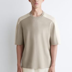 MESH-PANEL KNIT T-SHIRT
