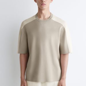 MESH-PANEL KNIT T-SHIRT