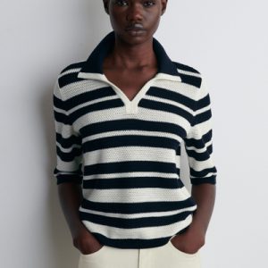 OPEN-KNIT POLO SHIRT