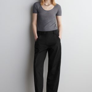 NYLON BARREL-LEG PANTS