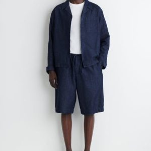 DRAWSTRING DENIM SHORTS