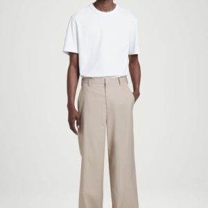 COTTON WIDE-LEG PANTS