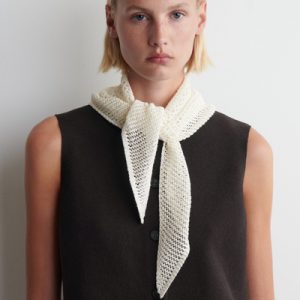 POINTELLE-KNIT TRIANGLE SCARF