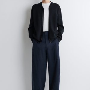WIDE-LEG PLEATED COTTON PANTS