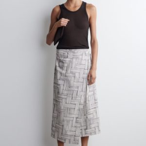 PRINTED COTTON WRAP SKIRT