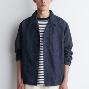 RESORT-COLLAR DENIM OVERSHIRT