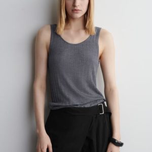 RIBBED-KNIT SILK TANK TOP