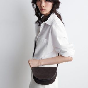 CURVED CROSSBODY BAG - SUEDE