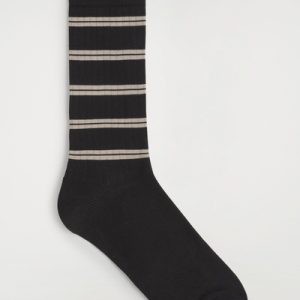 STRIPED RIBBED COTTON SOCKS