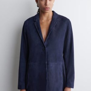 SUEDE SINGLE-BREASTED BLAZER