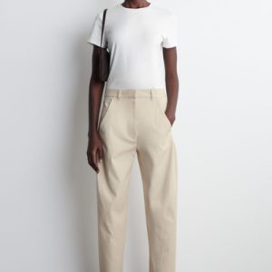 BARREL-LEG COTTON PANTS