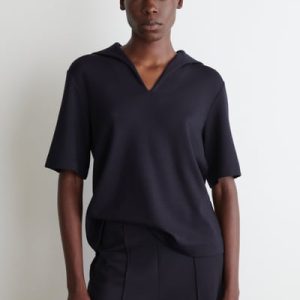 SAILOR-COLLAR JERSEY T-SHIRT