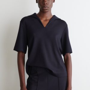 SAILOR-COLLAR JERSEY T-SHIRT