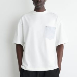 OVERSIZED WOVEN-POCKET T-SHIRT