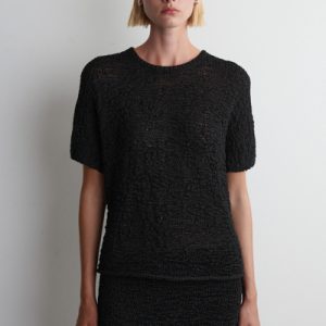 TEXTURED OPEN-KNIT TOP