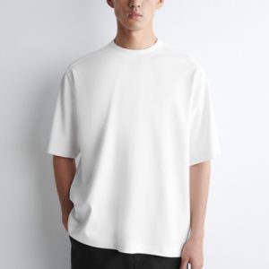 OVERSIZED INTERLOCK LAYERED-EFFECT T-SHIRT