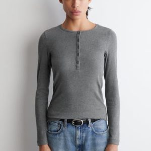 LONG-SLEEVED HENLEY TOP