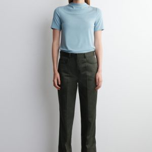 SATEEN STRAIGHT-LEG PANTS