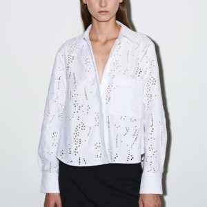 CROPPED BRODERIE ANGLAISE SHIRT