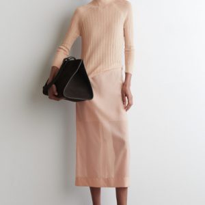 SHEER RIBBED-KNIT TOP