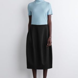 ROUNDED COTTON MIDI SKIRT