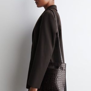 FOLIO MINI BAG - CROC-EMBOSSED LEATHER