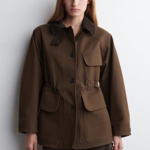 SUEDE-COLLAR FIELD JACKET