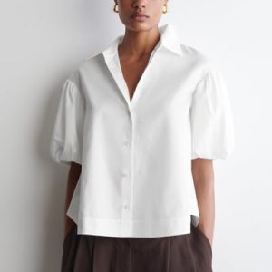 PUFF-SLEEVE COTTON SHIRT