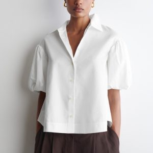 PUFF-SLEEVE COTTON SHIRT