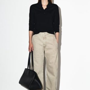 DENIM BARREL-LEG PANTS