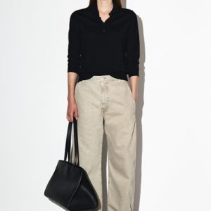 DENIM BARREL-LEG PANTS