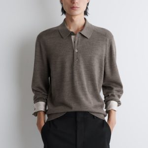 KNITTED MERINO WOOL POLO SHIRT