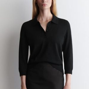 MERINO WOOL POLO SWEATER