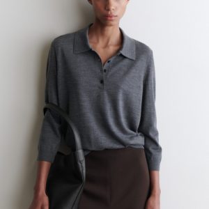 MERINO WOOL POLO SWEATER